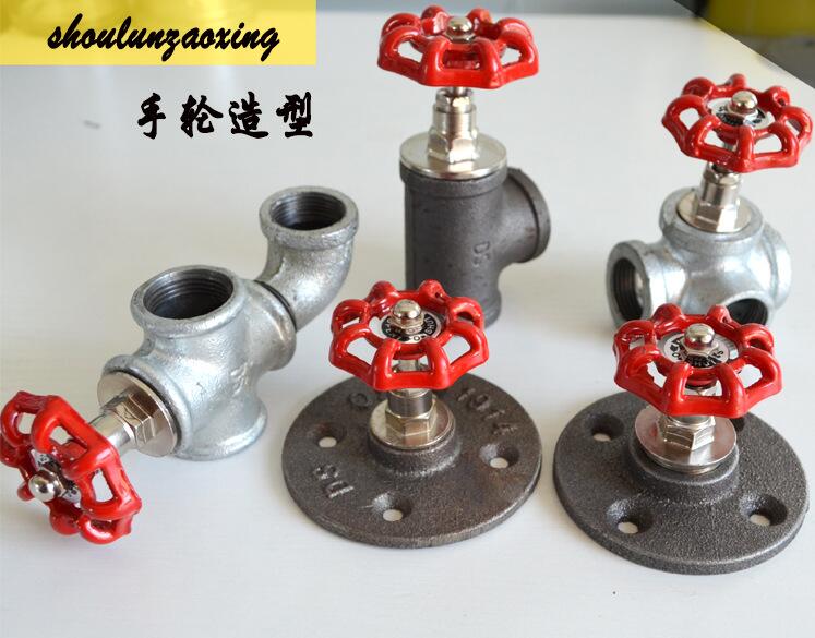 Bridas de hierro fundido, rosca BSP de hierro maleable, accesorios de tubería de 1/2 "y 3/4", montaje en pared, herraje de pieza de brida antigua de 3 agujeros, 1 Uds.
