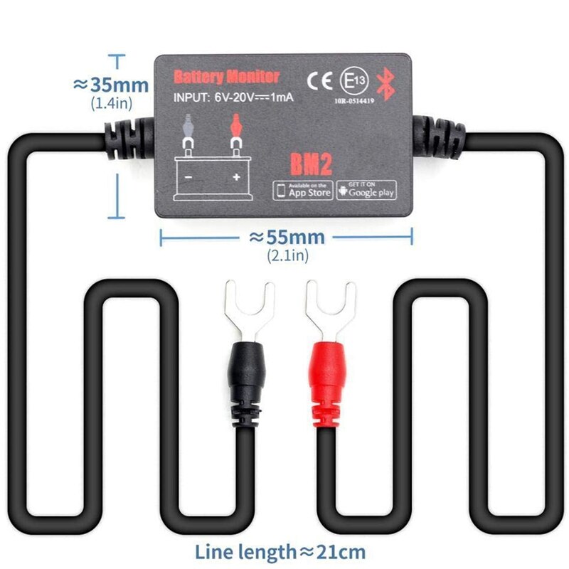 Battery Monitor BM2 on Phone APP Bluetooth 4.0 Device All Car 6-20V Battery Tester