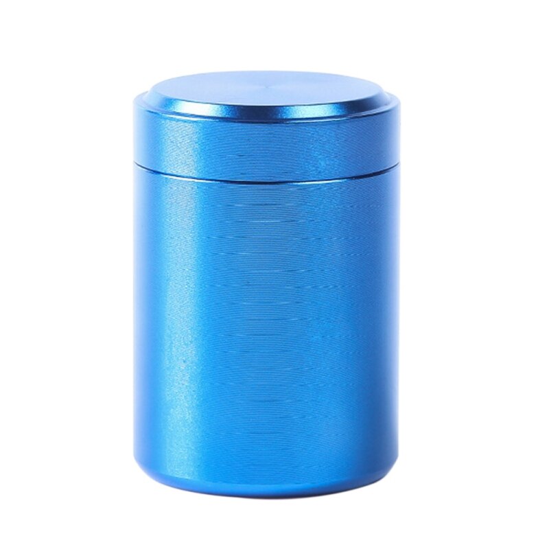 Theedoos mini aluminium opbergdozen verzegelde koffiepoeder blik theeblaadjes container draagbare reis theedoos organizer amerikaanse voorraad: Blauw