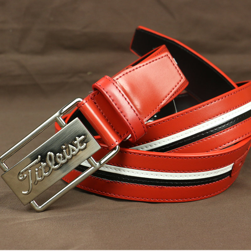 1pc golf komplet sæt bælte golf tilbehør jl bælte læder tit golf bælter farverige unisex: 15 bredde 4cm røde
