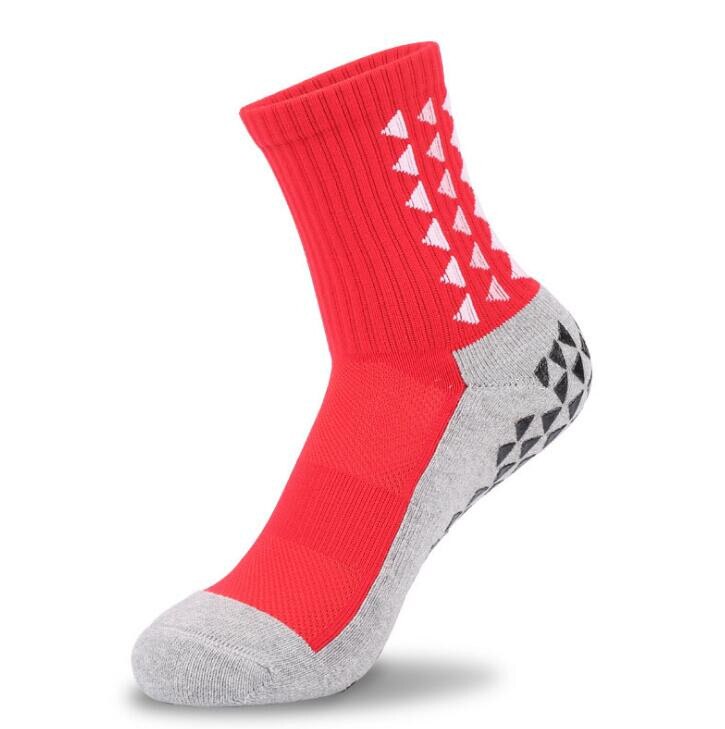 Vinter mænds fodbold sokker skridsikker håndklæde bund bomuld sport fodbold sok  eu 39-44: Rød
