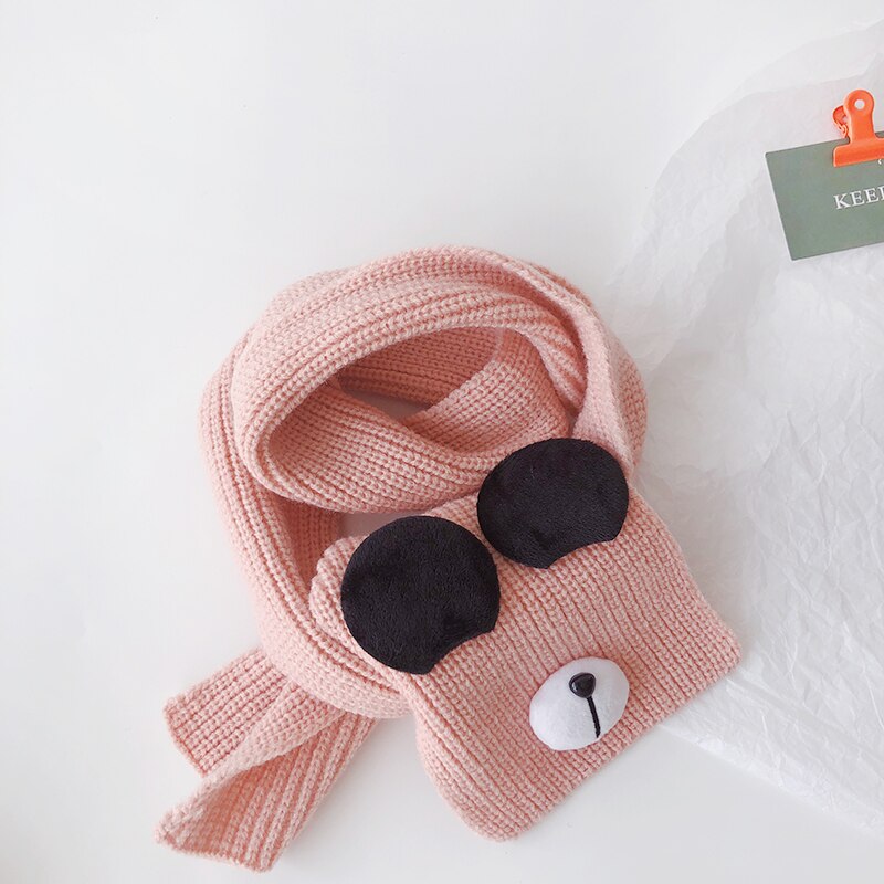 Herfst Winter Baby Gebreide Sjaal Zachte Warme Kids Jongens Meisjes Halsdoek Kinderen Hals Sjaals: Roze