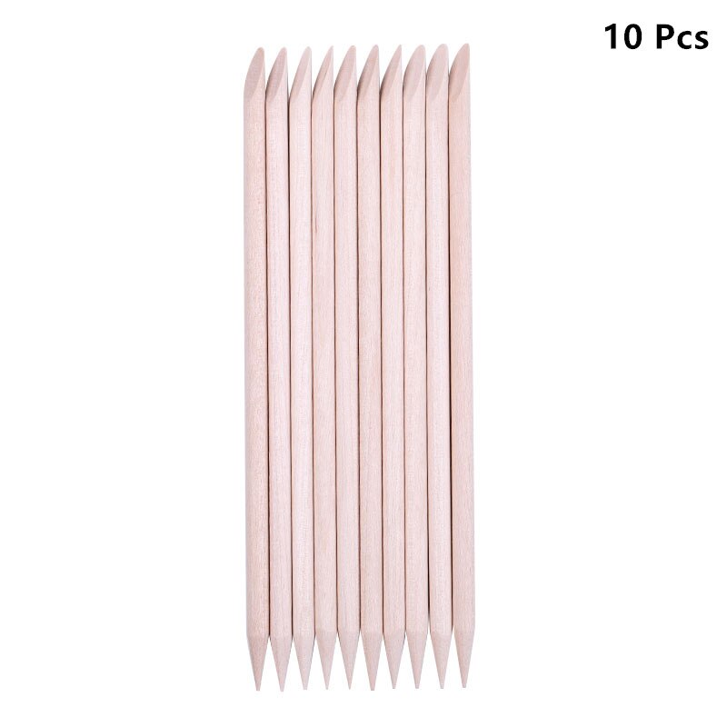 100 Stks/set 50 Stks/set Vrouwen Lady Double End Nail Art Wood Stick Cuticle Pusher Remover Pedicure Professionele Nail Art Tool set: 10pcs