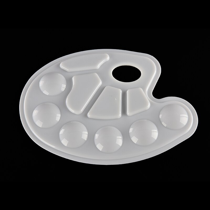 1PC Art Paint Plastic Drawing Tray Color Palette For Oil Watercolour White Painting Pallet 10 Wells with Thumb Hole