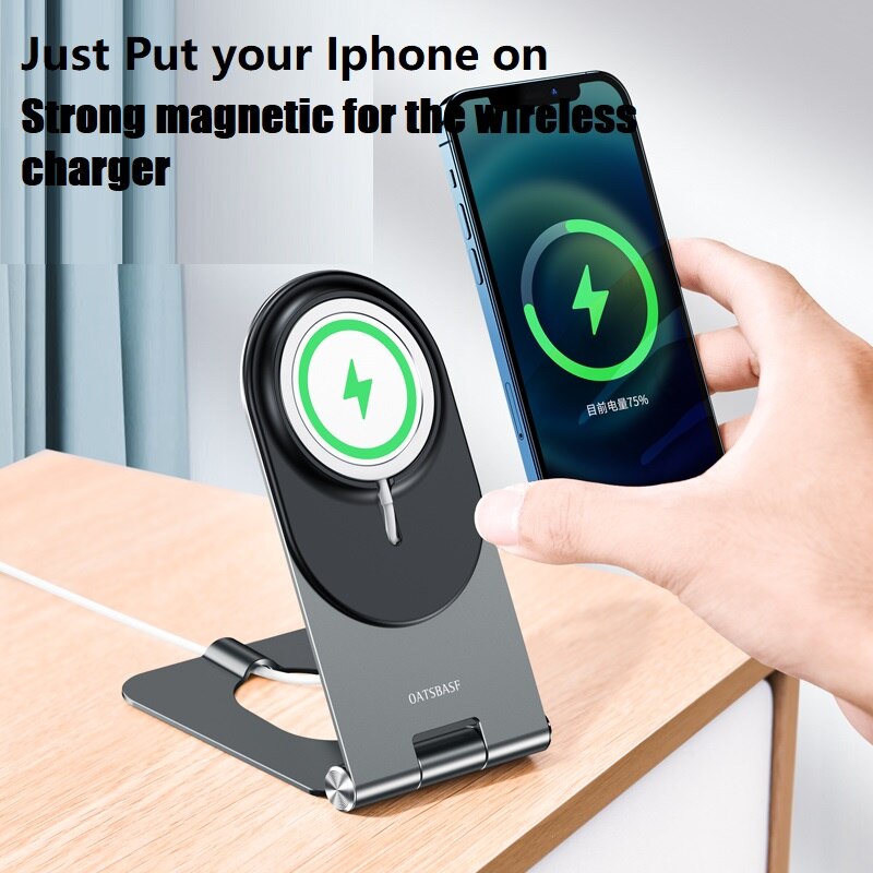 Portable Wireless Magsafing Charger Stand Foldable Magnetic Fast Charging Mobile Phone Holder For iPhone