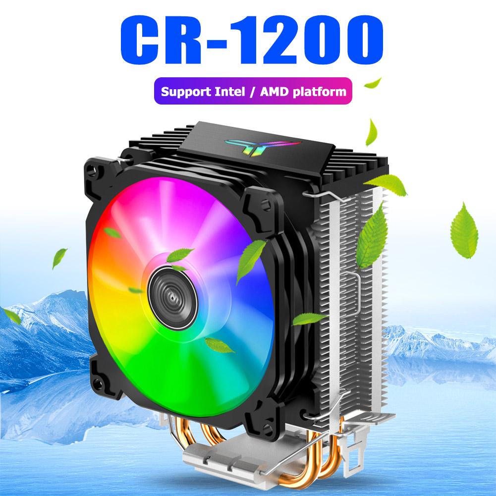 Jonsbo CR-1200 refroidisseur de processeur 2 caloducs tour RGB 3Pin CPU ventilateur de refroidissement dissipateur thermique 92mm pour Intel LGA 775 1150 1155 AMD AM2 AM3 AM4