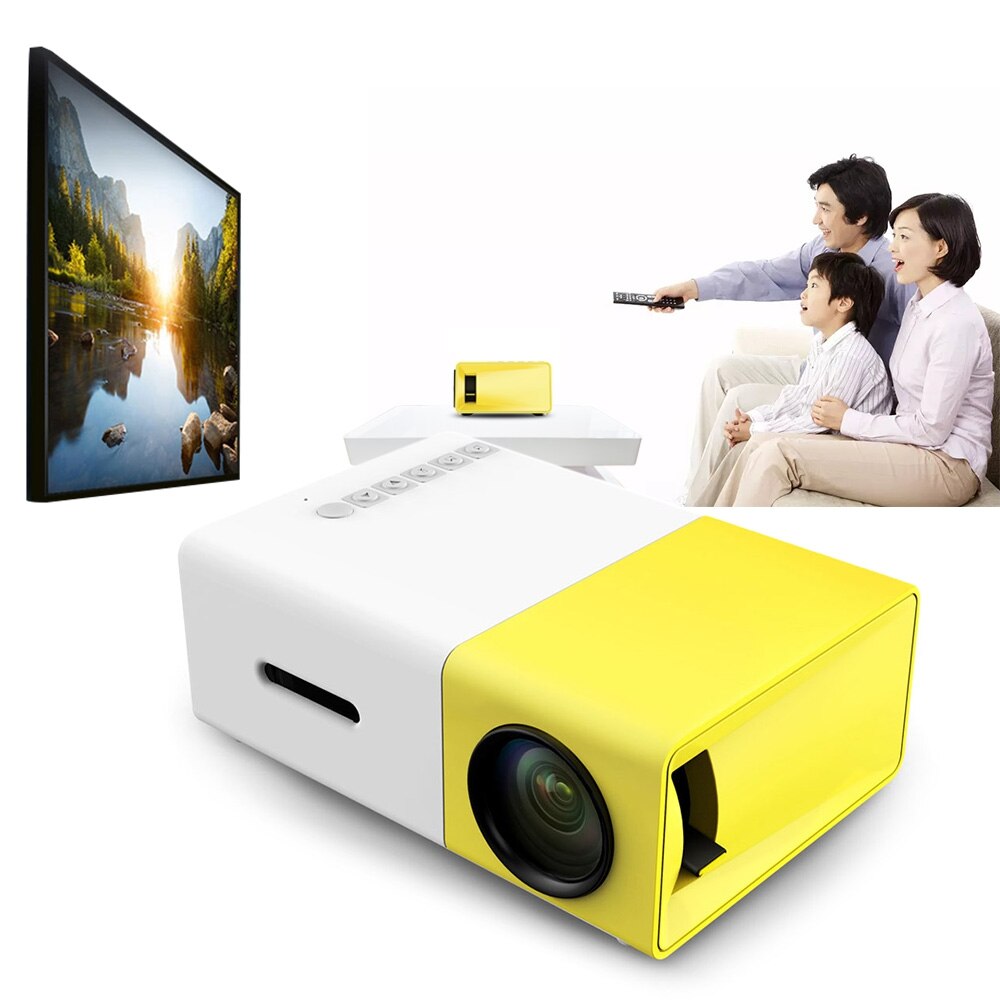 El más Mini YG300 Proyector LCD 400-600 lúmenes 320x240 píxeles de Audio de 3,5mm/HDMI/USB/SD/entradas medios Proyector/Beamer
