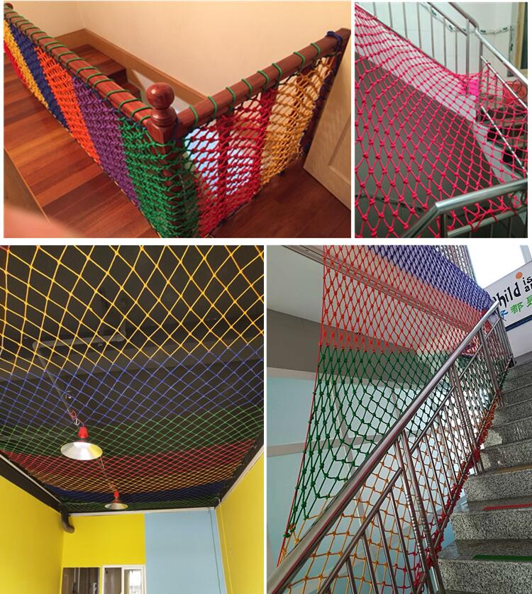 4/5/6/8/10/12/15cm Grid Black Color Stairs Toddler Safe Deck Anti Falling Net Nylon Safety Protection Nets Round Dia 4~6mm