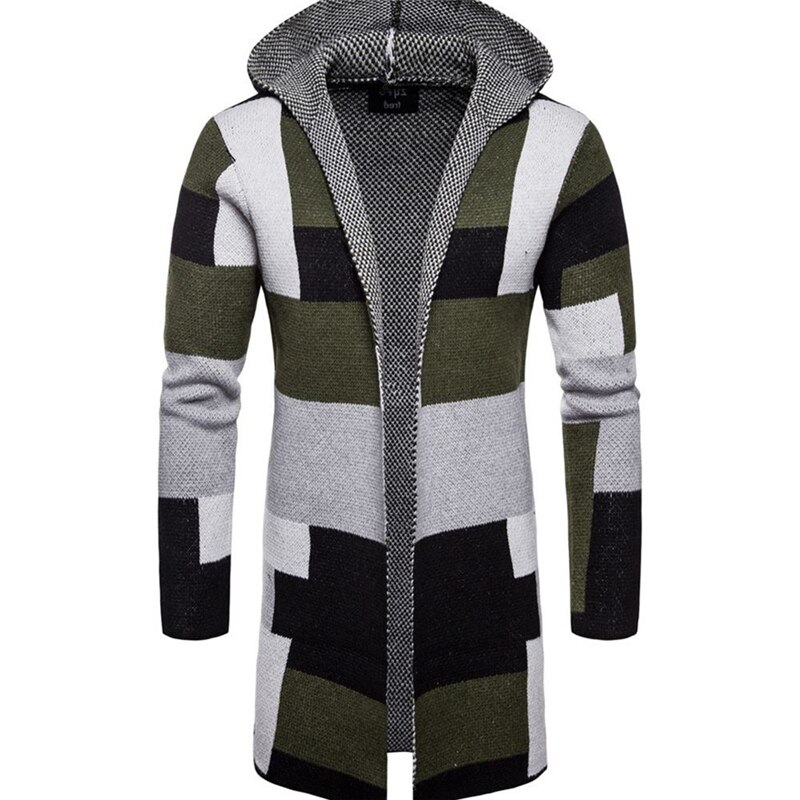 Mannen mode Jassen lange stijl vest Bovenkleding trui mannelijke Knop buitenlandse handel streep kleuraanpassing top jassen