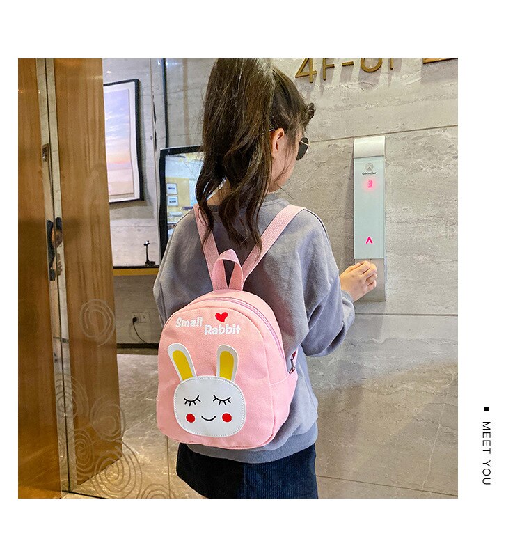 Unisex cartoon print rugzak baby schattige rits schooltas met verstelbare bandjes schattig