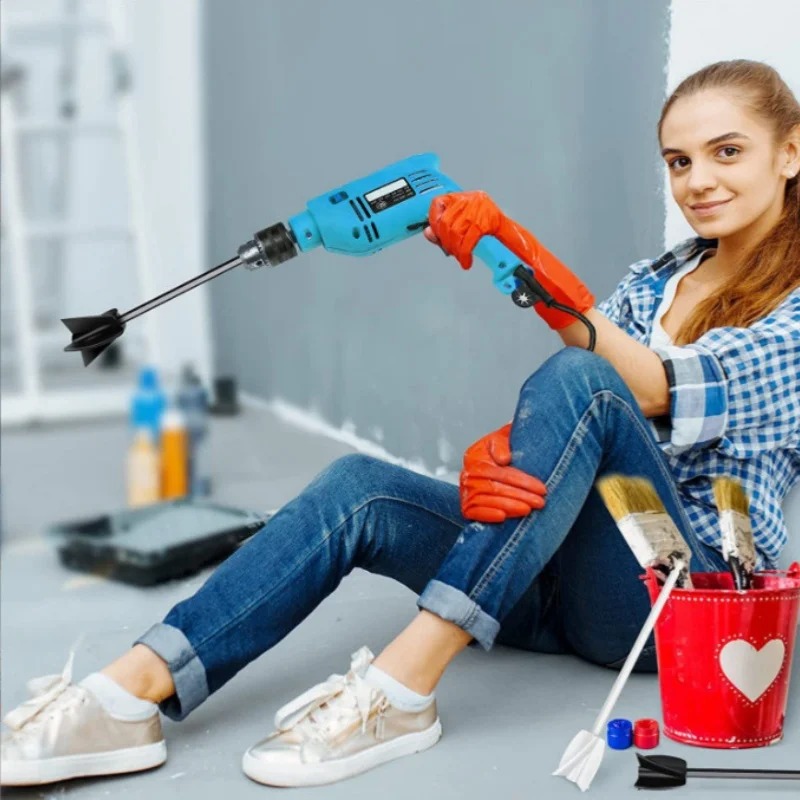 Epoxy Mixer Paint Drill Attachment Paddle Consistency Liquids Resin Head Stirrer Spiral Blade Stirring Rod Tool Epoxy Mixer Pain