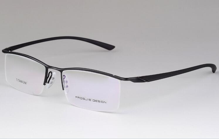 Titanium TR90 Flexibele Mannen Half Randloze Zwarte Brilmonturen Bril Optische Rx staat