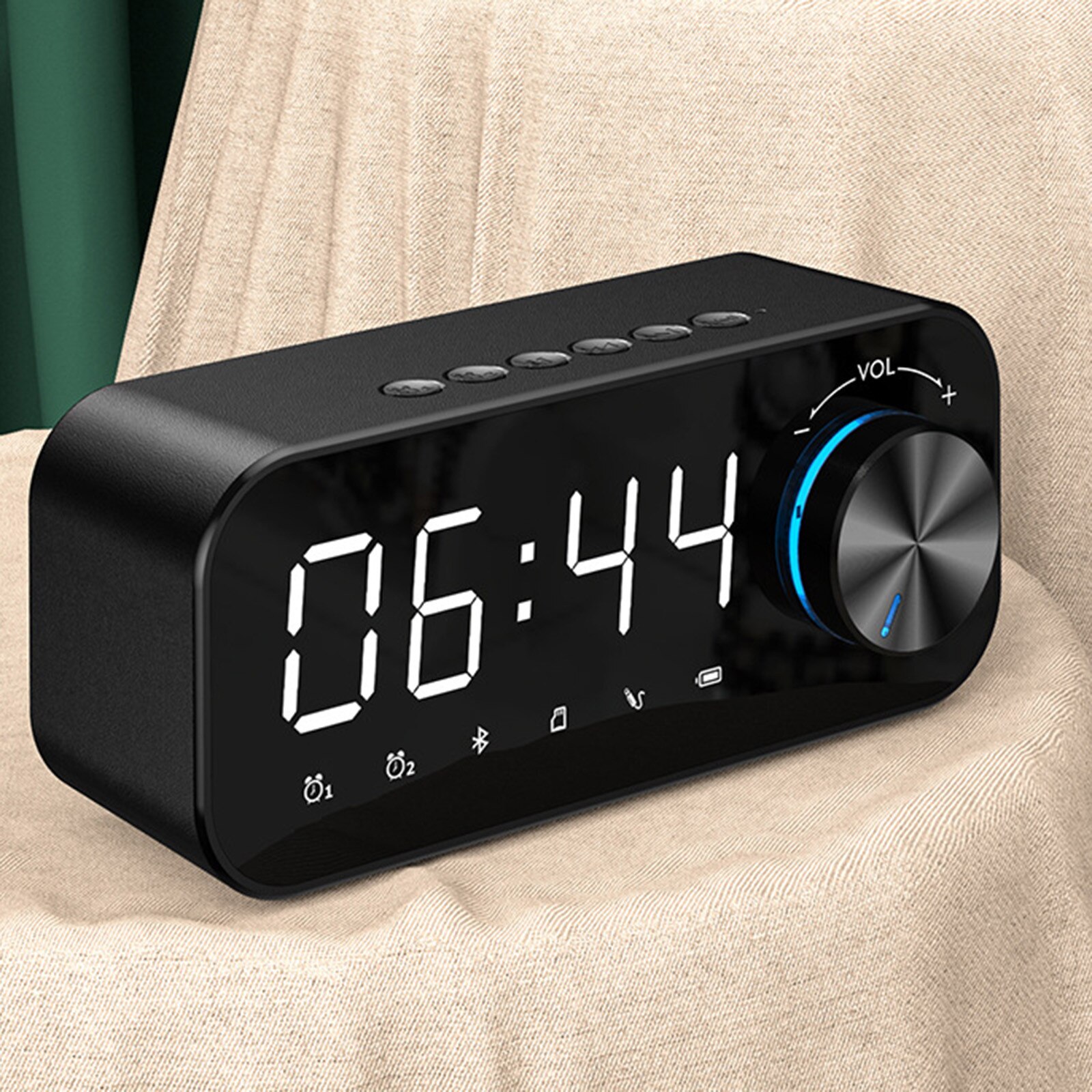 Bluetooth Digital Alarm Clock+Charging Cable Dual Alarm Clock Bluetooth Speaker Digital LED Wireless Subwoofer Music Player c50