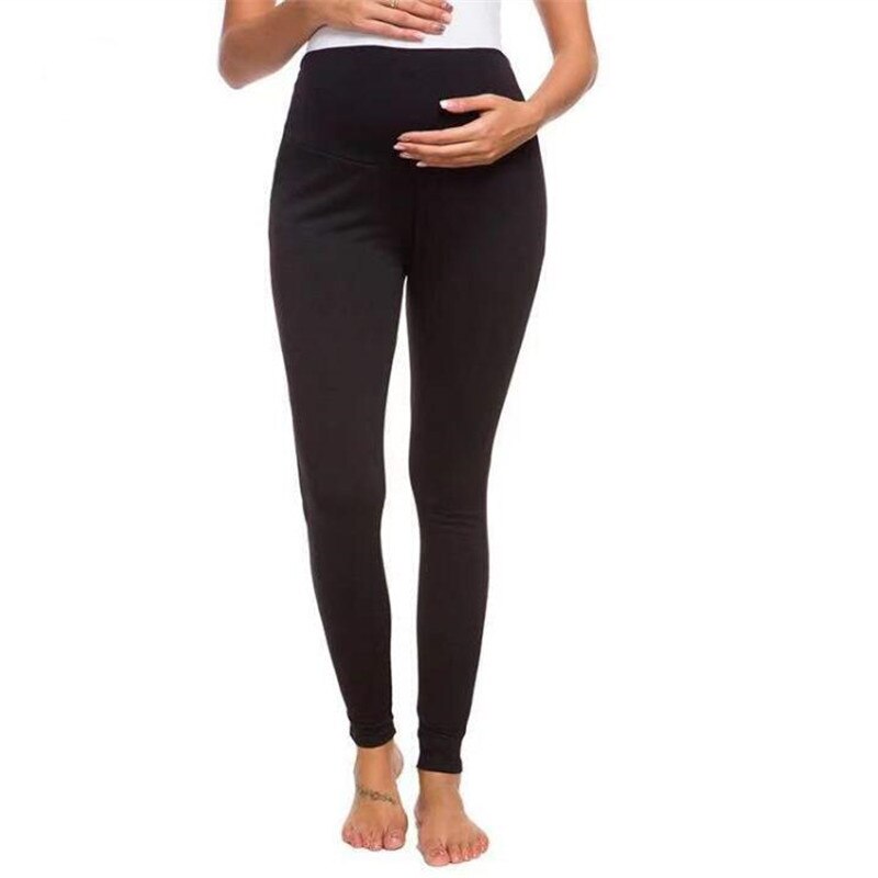 Belly Skinny Maternity Leggings For Women Over Bump Plus Size Pregnancy Legin Lounge Pants Plus Size 2XL XL S Dark Grey Black: Black legings / XL