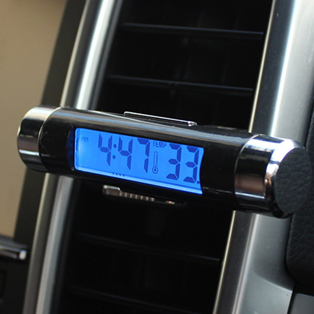 2 In 1 Air Vent Outlet Auto Klok Thermometer Digitale Tijd Lcd-scherm Styling Auto Accessoires