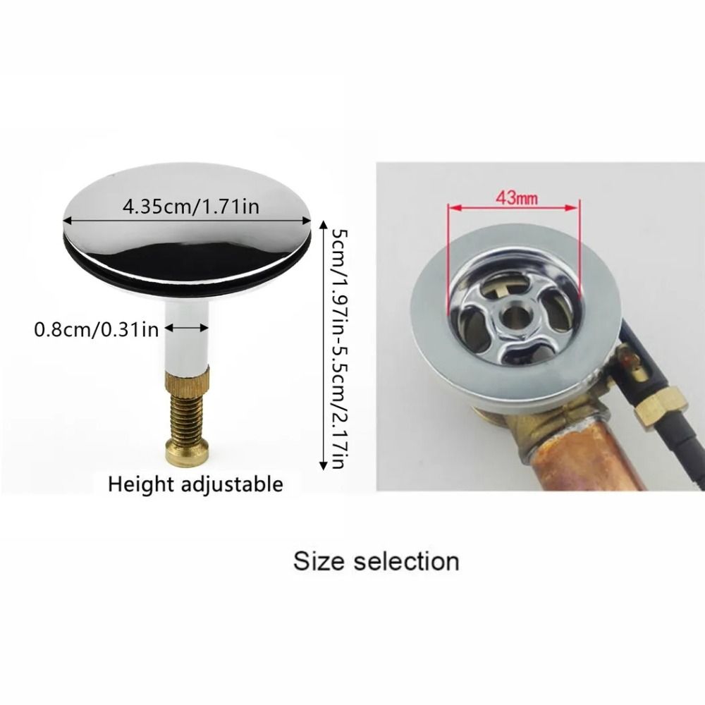 Bouchon de Vidange Pop Up en Laiton, Bouchon de Baignoire Réglable, Joint pio Uniquement, Filtre de Vidange, 43mm, 1 Pièce,