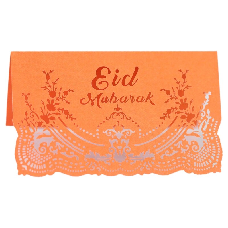 100Pcs Eid Mubarak Party Hollow Plaats Kaart Ramadan Uitnodiging Kaart Tafel Decor: OR