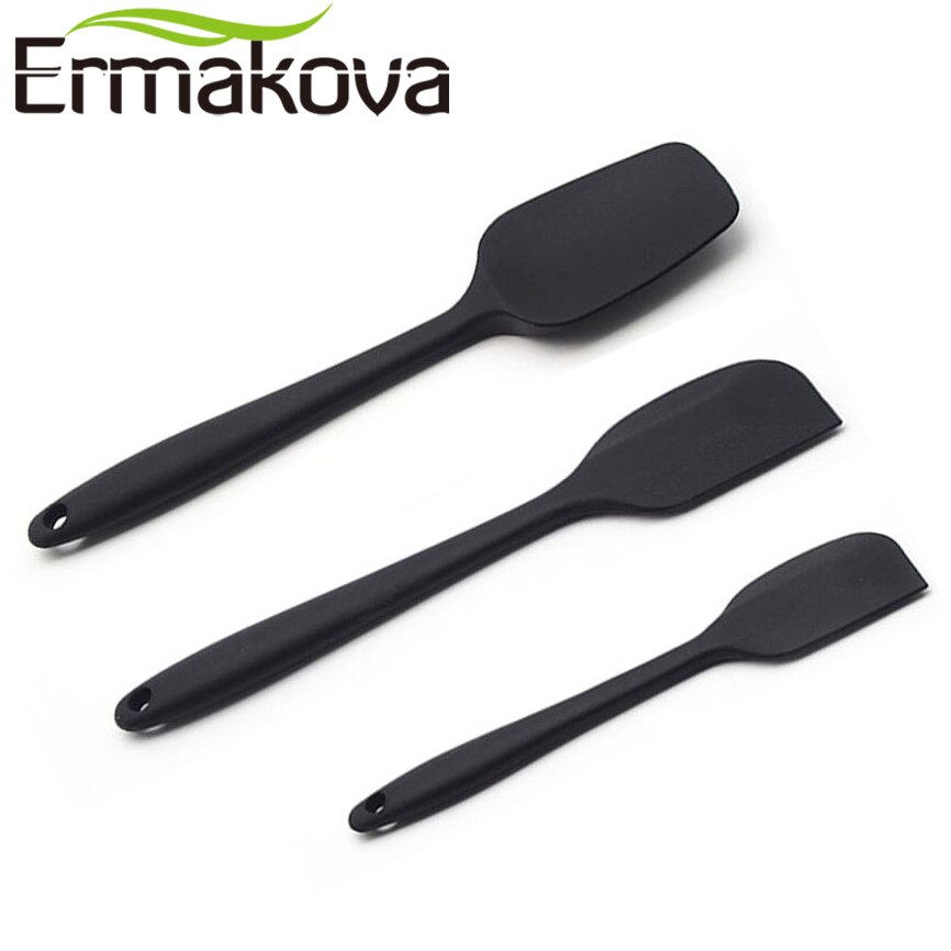 Ermakova 3 Stks/set Siliconen Spatel Gebruiksvoorwerp Set Bakken Mengen Gebak Gereedschappen Hittebestendig Non-stick Keuken Kookgerei