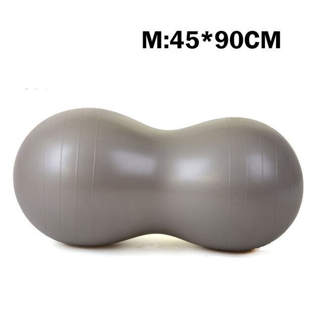 Pelota de Yoga en forma de cacahuete, equipo de entrenamiento de Fitness, pelota de gimnasio, equilibrio aeróbico, pelota de Pilates, 5 colores: Grey 45 90cm