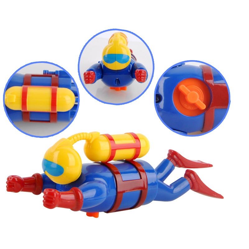 Wind-Up Diver Doll Toy Water Playing Diver Summer Swimming Pool Diving Bathing Toys