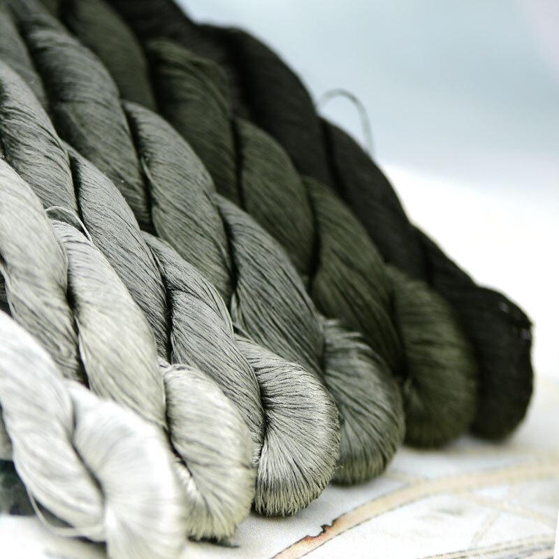 Fil de soie 400 1 pièce, pour broderie à la main, points de croix, Branches et tiges