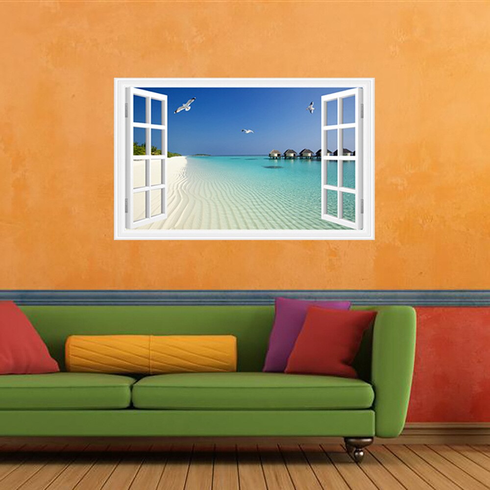 1PCS Space 3D Wall Stickers PVC Living Room Bedroom Home Decor Forest Landscape Poster Background Home Decoration Accessories