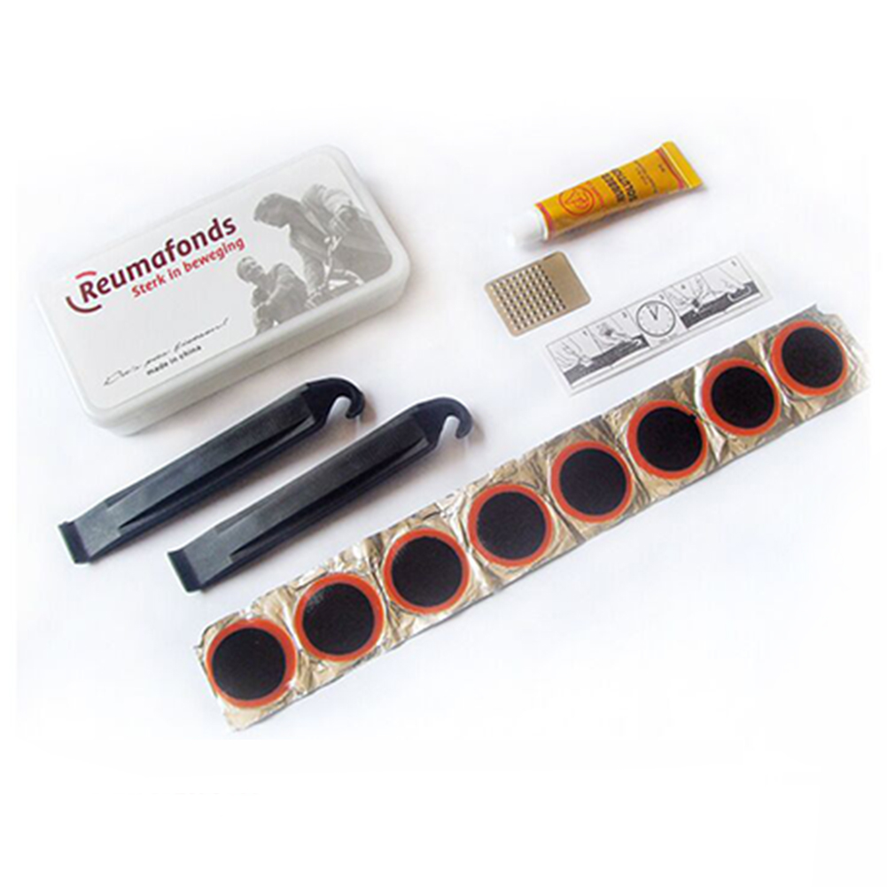 Kit de reparación de neumáticos de bicicleta, caja de reparación de parches de goma, herramientas de parche de neumáticos portátiles, Kit de reparación, herramientas de reparación de tubo interior de bicicleta
