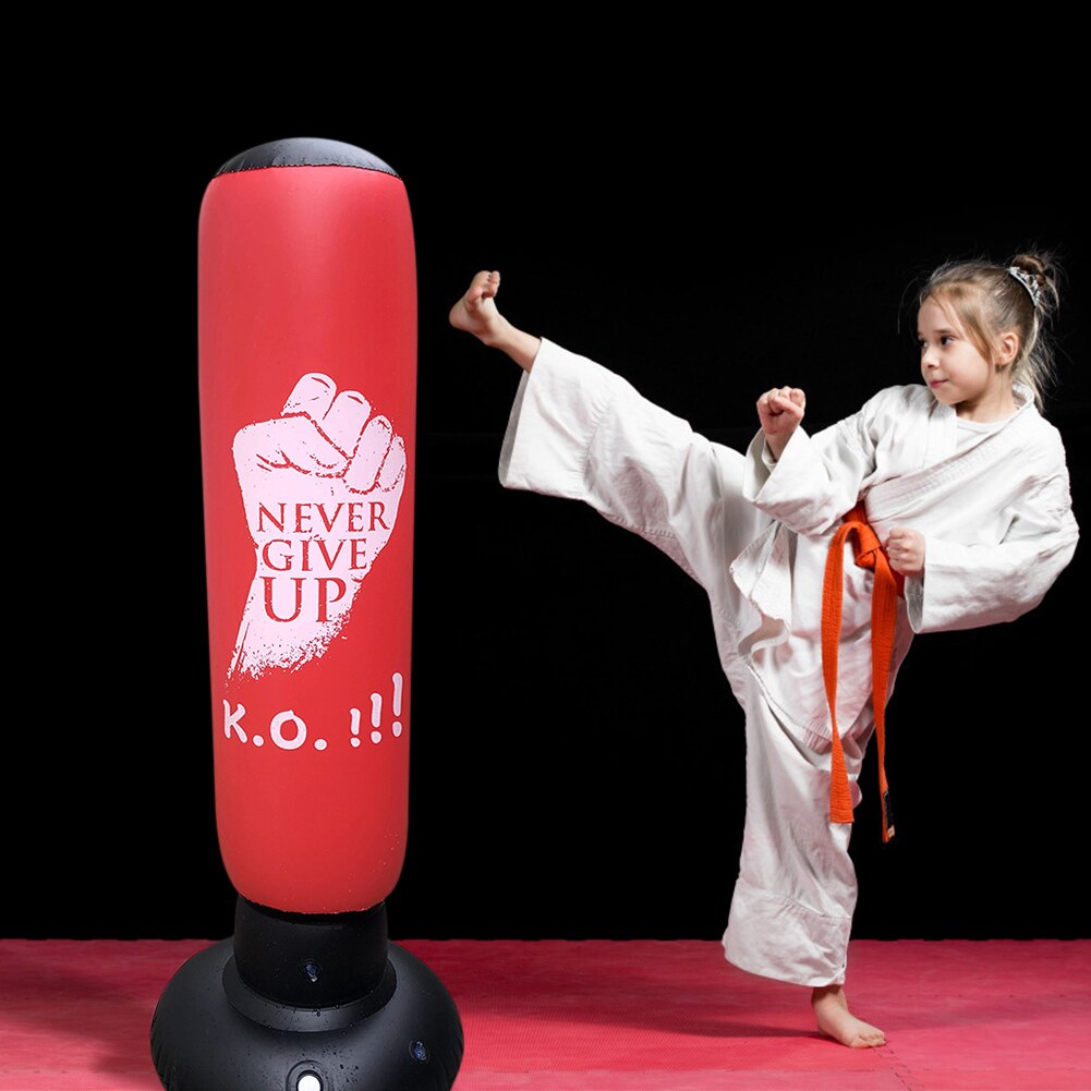 160cm saco de boxe inflável adulto crianças boxe soco chutando saco de areia pvc tumbler inflável ginásio crianças boxe treinamento alvo