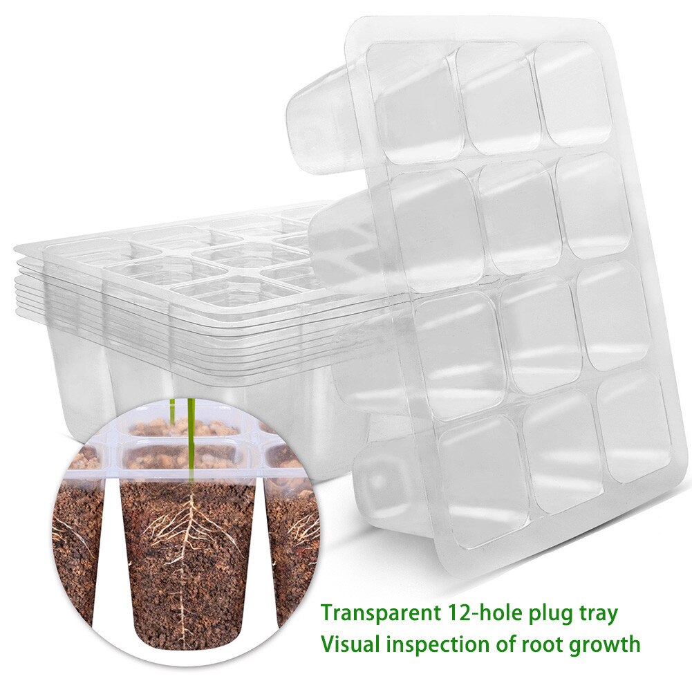 12 hål plantbricka trädgård plantskola krukor fröbrickor bpa gratis växthus blomkruka växter box frö startpaket för trädgården