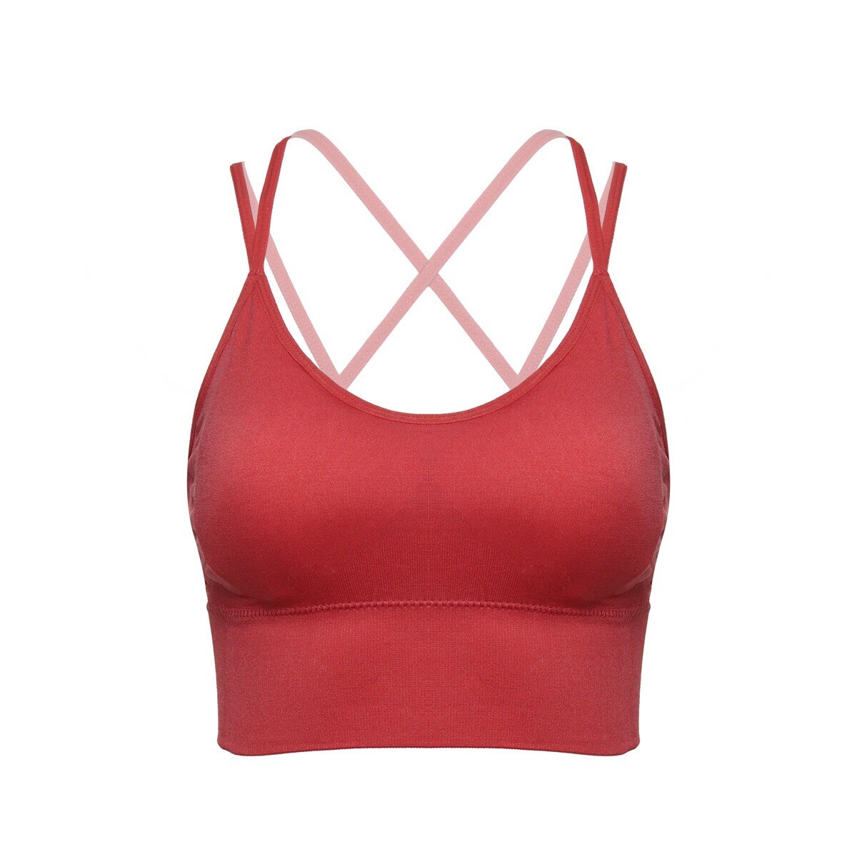 Fitness deportes sujetador de Mujeres de Cruz gimnasio Yoga correr mujer desgaste activo entrenamiento deporte Top ropa interior: Rojo