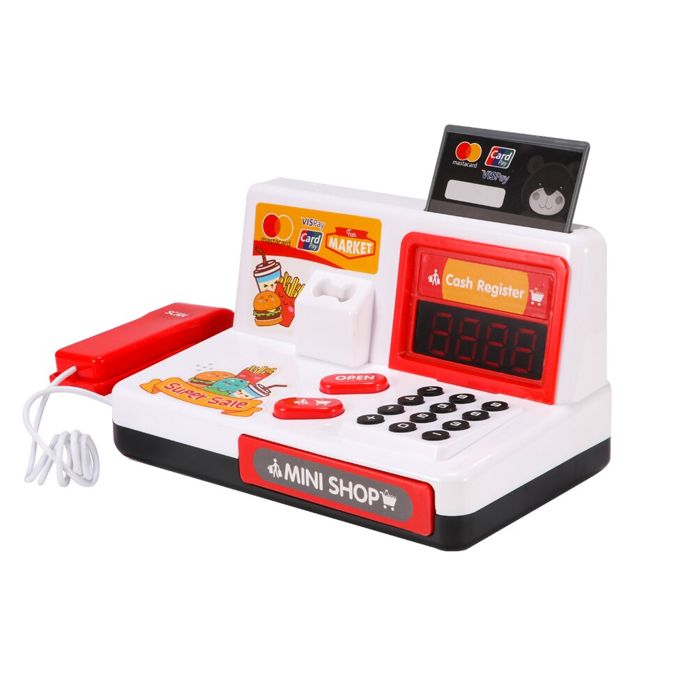 Caja Registradora de juguete de supermercado para niños, juego de simulación, juguetes de inteligencia para aprendizaje y educación