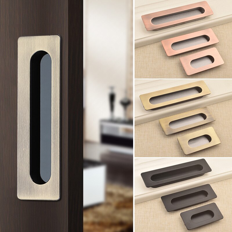Modern Flush Embed Knobs Kitchen Cabinet Cupboard Door Drawer Nightstand Hidden Handles Wardrobe Sliding Recessed Pulls