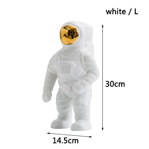Space mann astronaut vase keramisk modell unik astronaut vase tørkede blomster hvit keramisk vase for bordplate dekorverktøy: Hvit l