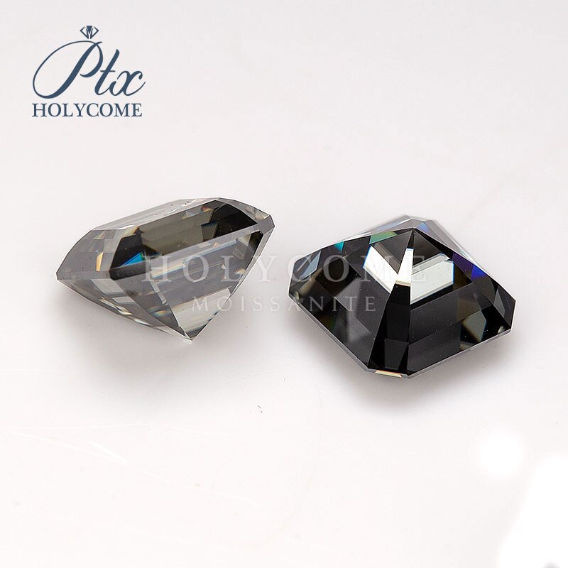 Stones jewelry gray color asscher cut 1ct loose moissanite diamond gemstones