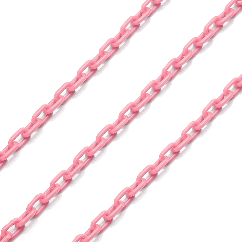 SAUVOO 5m Colorful Acrylic Link Chain Closed Soldered Cable Chain For Necklace Bracelet Making Plastic Chain Links 13.5x7.5mm: Pink