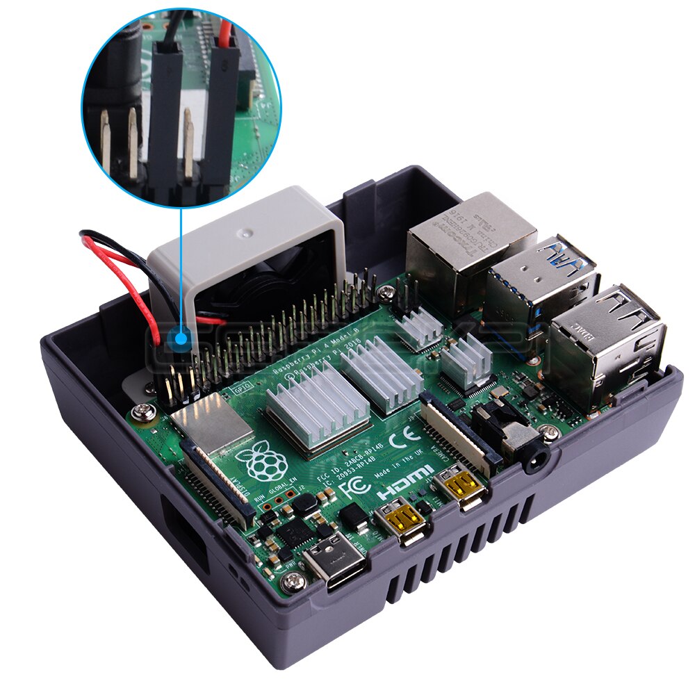 GeeekPi NES4Pi NES Style Case Kit ABS Functional Cooling Fan Heatsinks Screwdrivers Only for Raspberry Pi 4 B or 3B+ / 3B