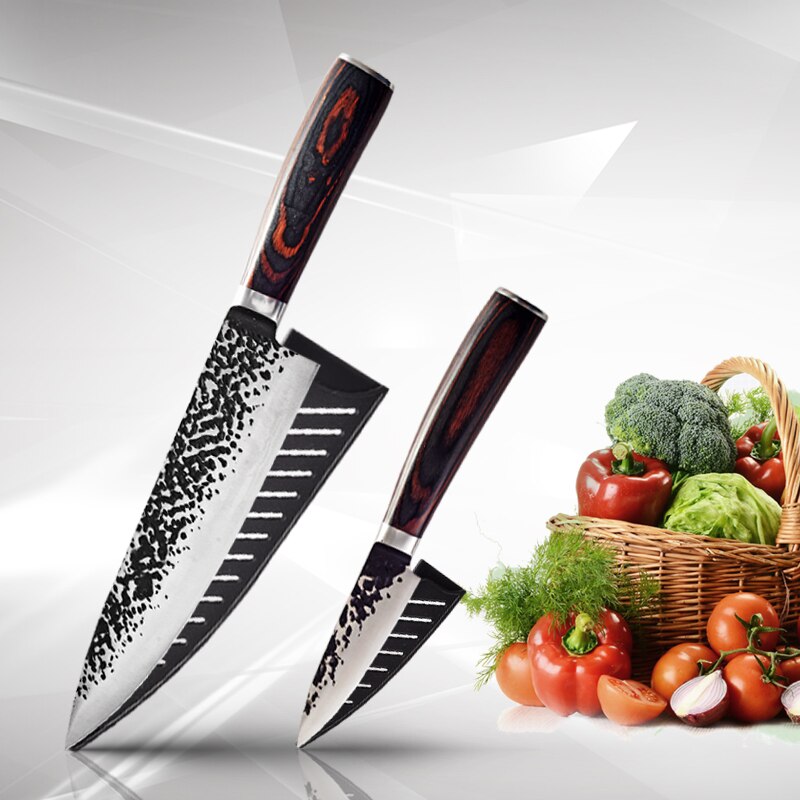 1806D Utility chef knife 8'' kitchen Knives-Set Sharp Cleaver kitchen tools Santoku Damascus Bread Knives Gif: 2 PCS Value set A