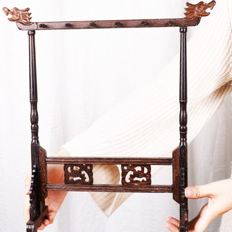 Solid Wood Pen Holder Calligraphie Brush Rack Traditional Painting Writing Brush Holders Simple Carving 12 Hangers Brush Holders