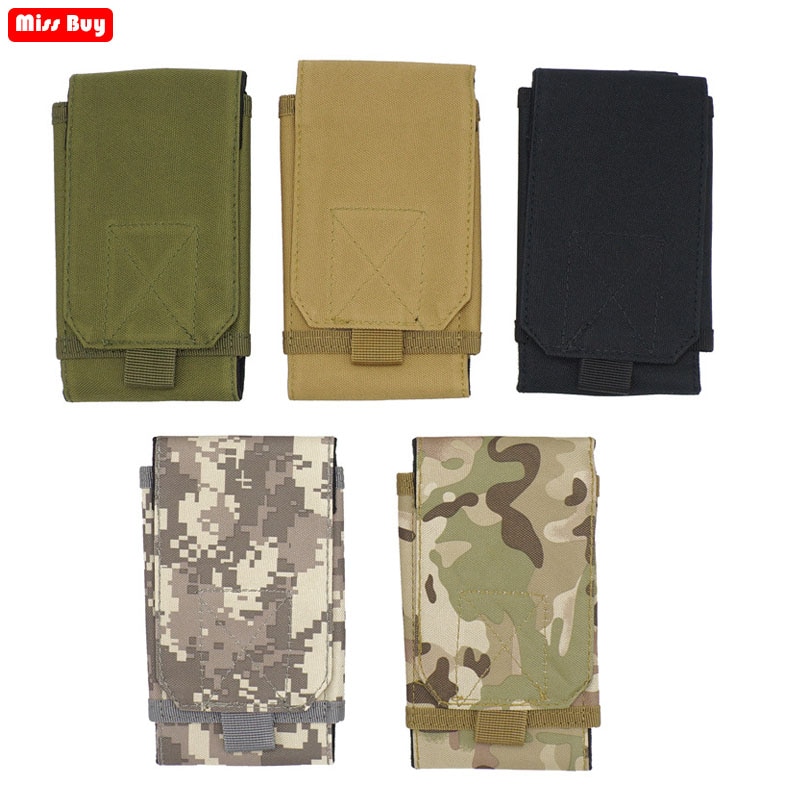 Universal Camouflage Canvas Mobile Phone Pouch for iPhone 4 4S 5 5s SE 6 6s 7 8 Plus X XS Waist Bag Belt Clip Cover Case Bags