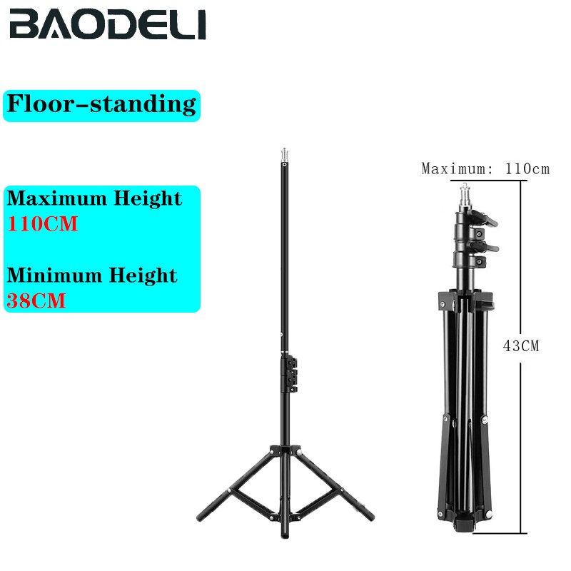 Photographic Lighting Stand Fill Light Stand Adjustable Tripod Suit For Ring Light With 1/4 Screw Ring Lamp Softbox Ringlight: 110CM