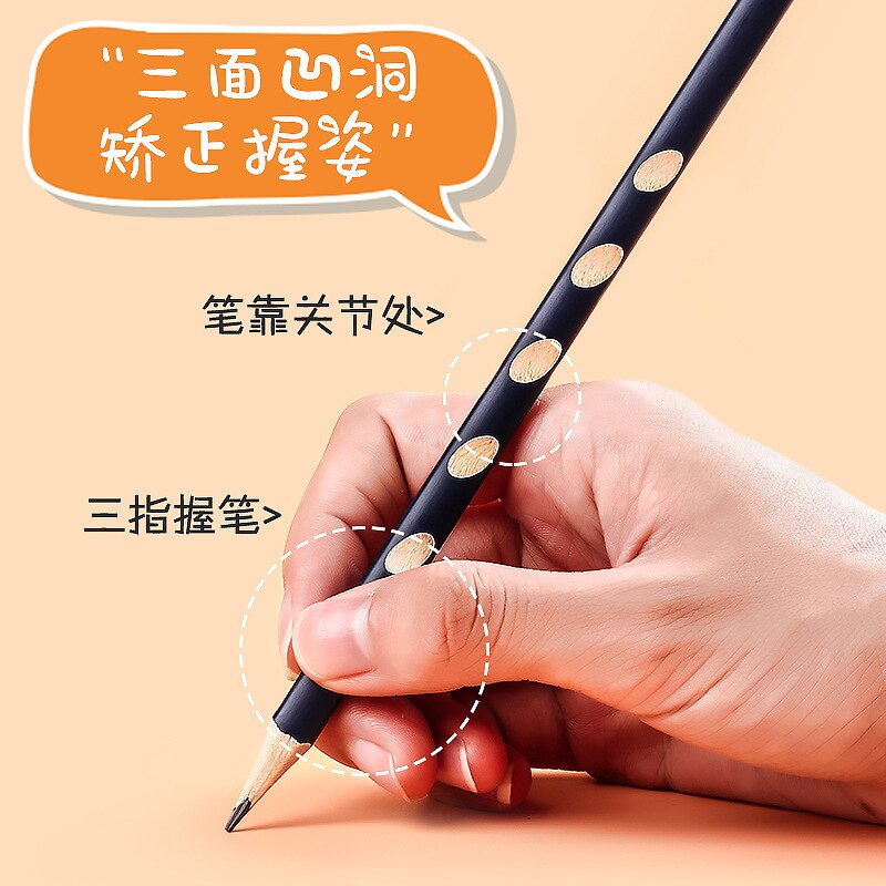 Triangle Hole Pencil Environmental Protection Non Toxic Correction Holding Posture 2B HB Pencil Kindergarten Primary Stationery
