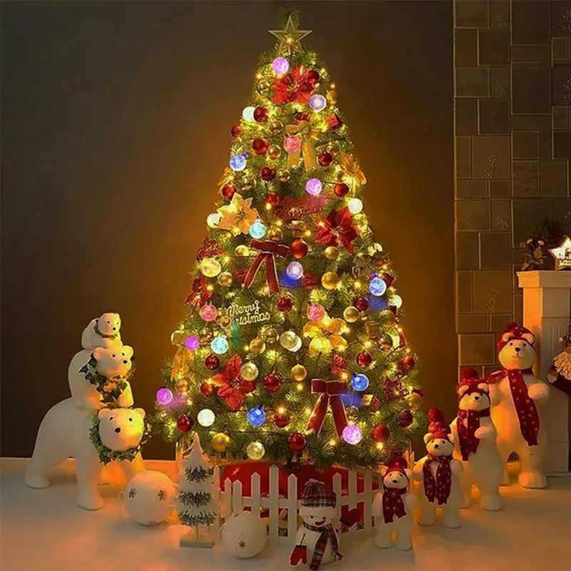 Crystal Ball Fairy String Lights Outdoor Waterproof Christmas Decoration Camping Fairy Garland Garden Party battery Operated