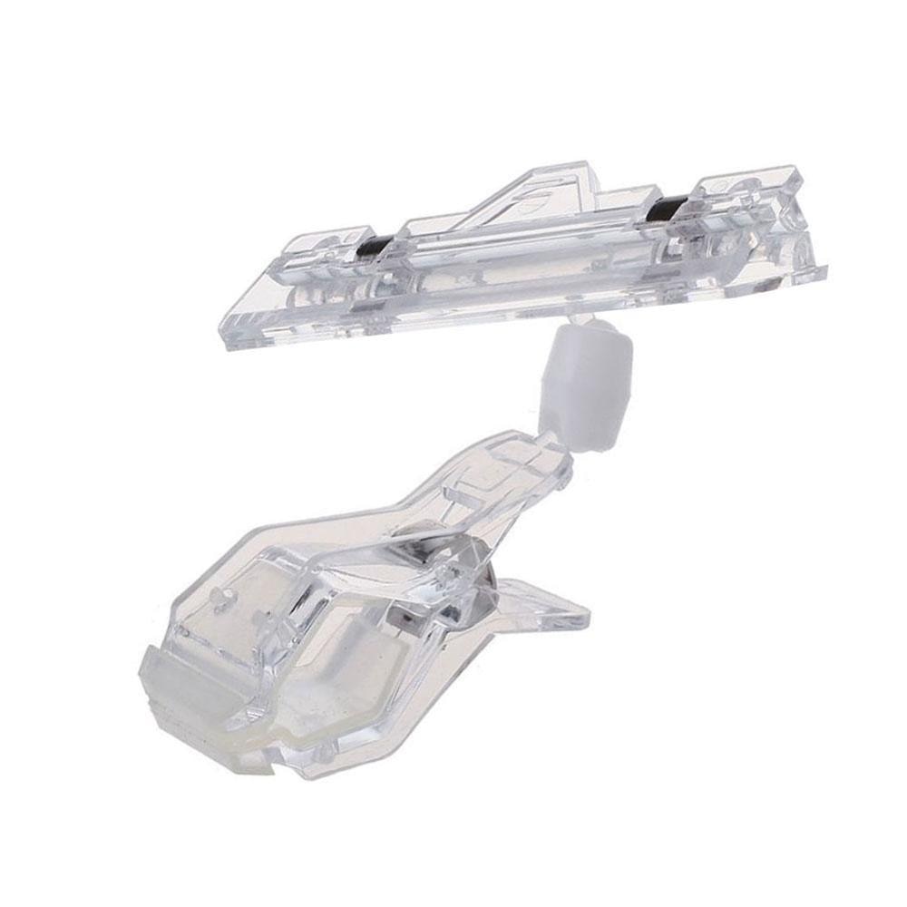 1pc genomskinliga plastkort display stativ dubbla clips justerbar skylt kort display hållare företag reklam mapp 3.3 " 4.95 "