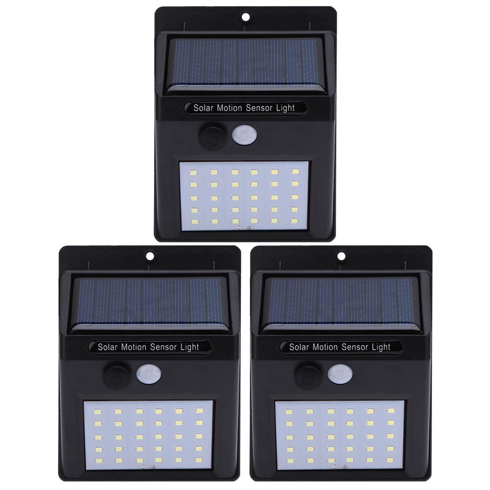 4pcs 30LEDs Solar Light Solar Powered human body induction Wireless Solar Lamp Waterproof Outdoor Garden Wall Lamp LED light: 3Pcs