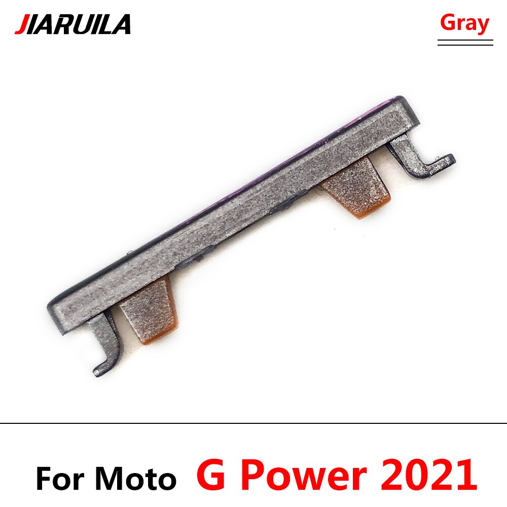 10 Stks/partij Side Volume Knop + Power On/Off Buttton Key Set Voor Moto E6 Plus E7 Power G Power G60 Volume Knop: G Power 2021 Gray