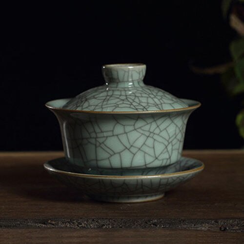 [storhet] longquan celadon porslin gaiwan kina tekoppar knastrig glasyr tekanna drinkware 150ml: B