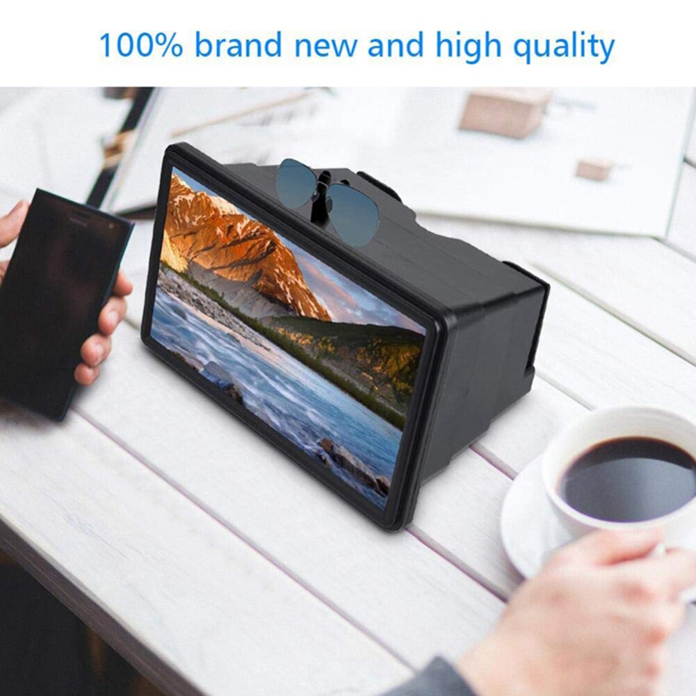 3D Mobile Phone Screen Magnifier Stereoscopic HD Amplifying Stand Movie Video Desktop Screen Magnifier For iPhone Samsung