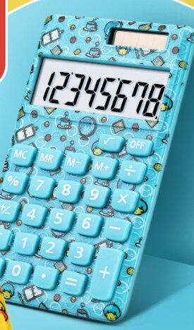 Candy Kleur Leuke Calculator Solar 8 Bit Mini Draagbare Student Computer Met Groot Scherm Kleine Business Supplies: blue duck