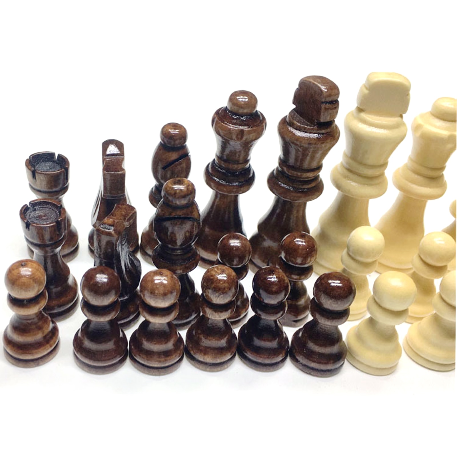Wooden Chess Pieces 32 Pieces Set of Complete Chess Figures without Board for Replacement of Missing Pieces Chess Board