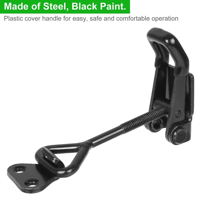 6Pcs Adjustable Toggle Clamp 550 Lbs Holding Capacity Toggle Latch Hasp Clamp GH-4002 Lockable Quick Release Pull Latch Retail